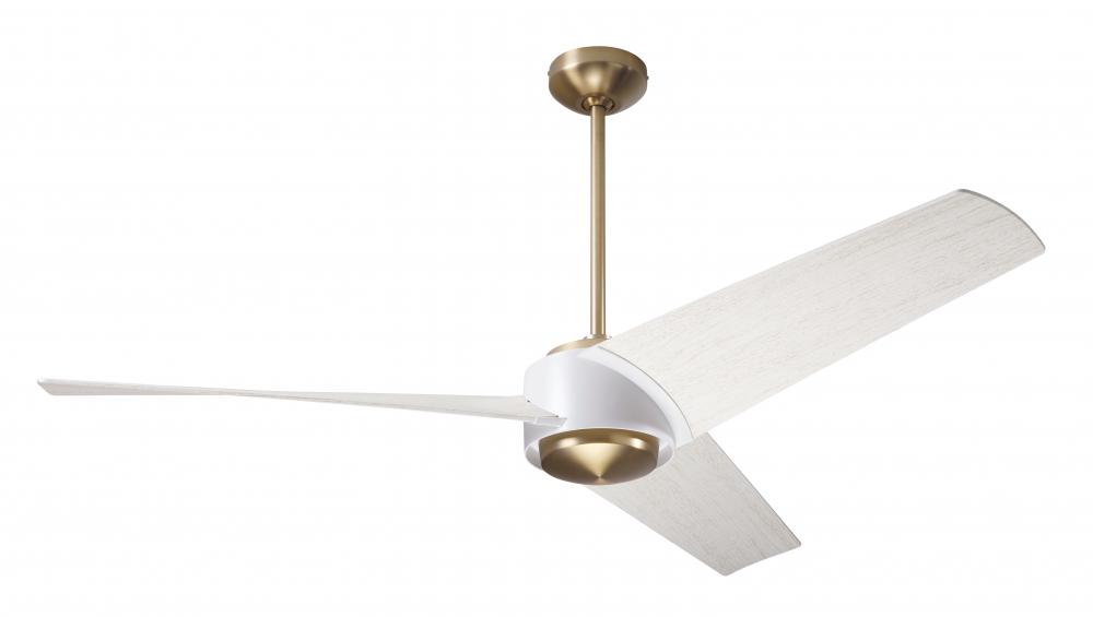 Ambit DC Fan- Satin Brass/Matte White Finish; 56" Whitewash Blades; No Light