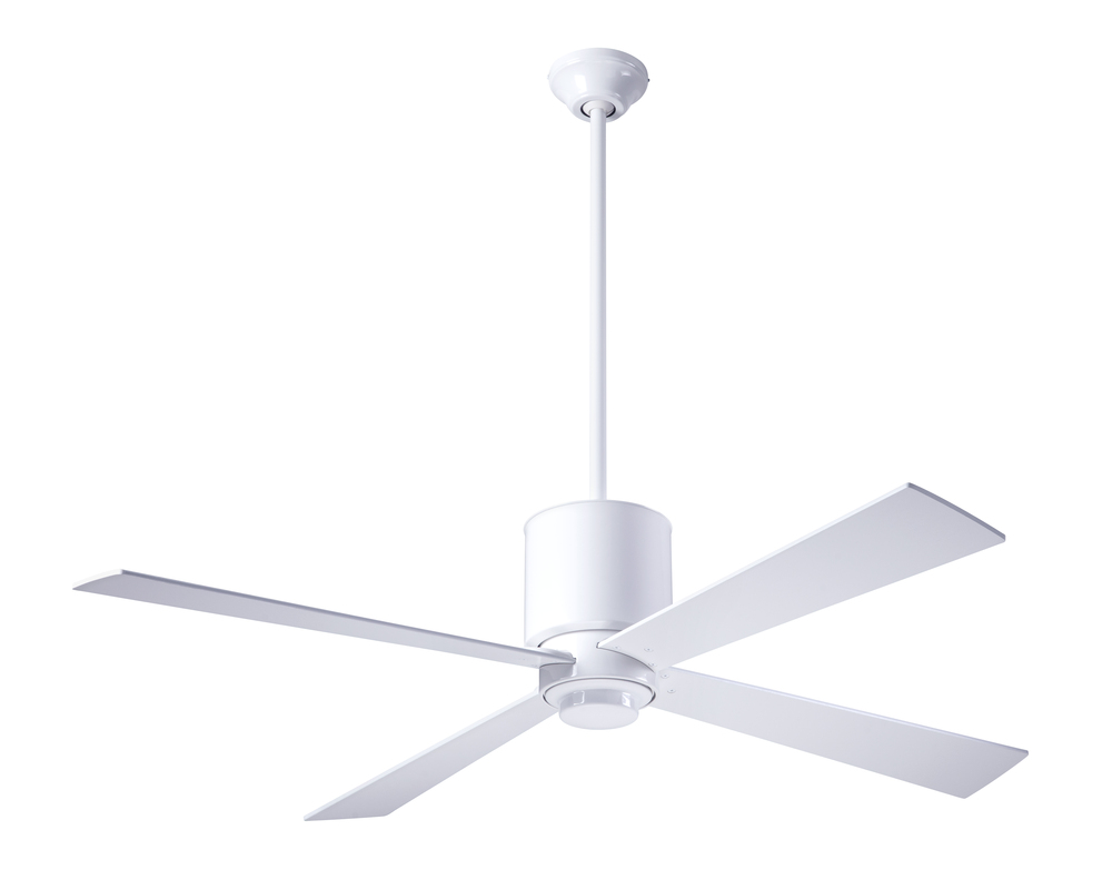 Lapa Fan; Gloss White Finish; 50" Nickel Blades; No Light; Handheld Remote Control (2-wire)