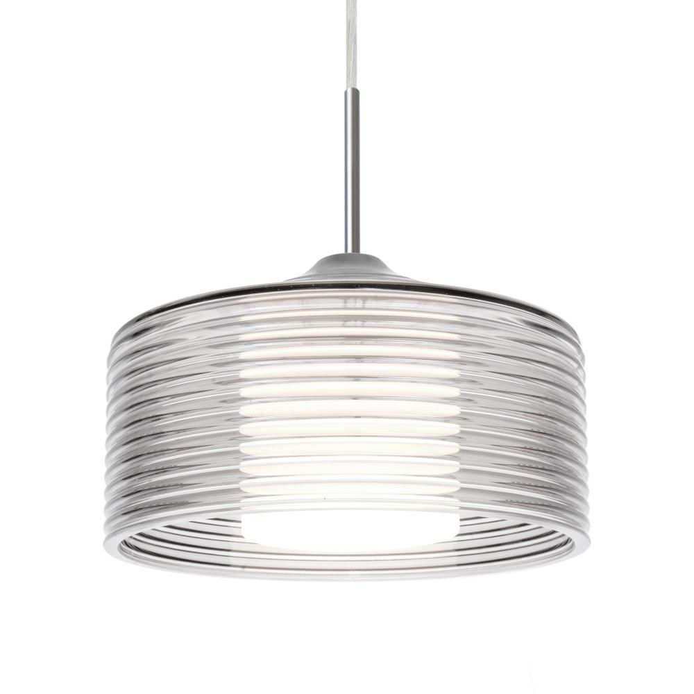 Besa Belu Pendant, Clear Shade, Black Finish, 1x5W LED