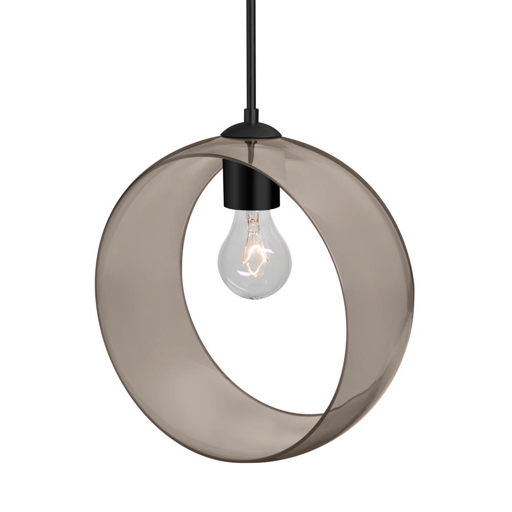 Besa, Plato Cord Pendant, Smoke, Black Finish, 1x60W MAX E26 Base