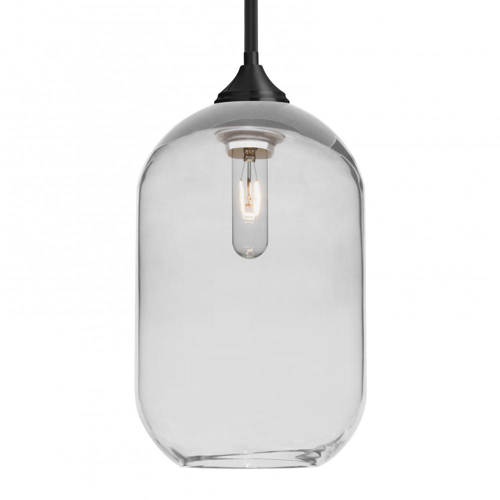 Besa, Omega 12 Stem Pendant,Clear, Black Finish, 1x60W MAX E26 Base