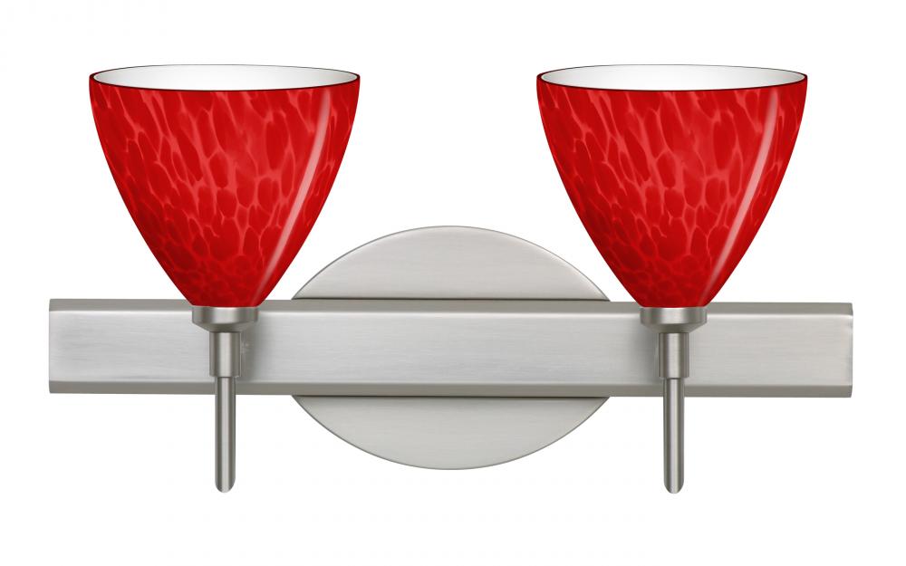 Besa, Mia Vanity, Red Cloud, Satin Nickel Finish, 2x40W G9 Base