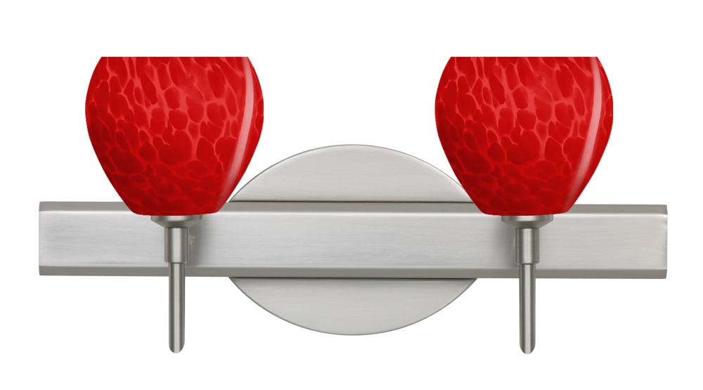 Besa, Tay Tay Vanity, Red Cloud, Satin Nickel Finish, 2x5W LED