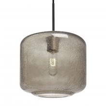 Besa Lighting 1JC-NILES10SM-EDIL-BK - Besa Niles 10 Pendant, Smoke Bubble, Black Finish, 1x4W LED Filament