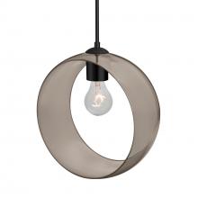 Besa Lighting 1JC-PLATOSM-BK-NI - Besa, Plato Cord Pendant, Smoke, Black Finish, 1x60W MAX E26 Base