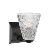 Besa Lighting 1WZ-NICO5CL-LED-BK - Besa Nico 5 Mini Sconce, Clear Stone, Black, 1x9W LED
