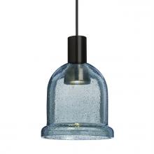 Besa Lighting 1XC-KIBABL-LED-BK - Besa Kiba Pendant, Blue Bubble, Black Finish, 1x3W LED