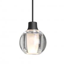 Besa Lighting 1XT-BOCA3CL-LED-BK - Besa Boca 3 Pendant, Clear, Black Finish, 1x3W LED