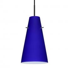 Besa Lighting J-4124CM-BK - Besa Cierro Pendant For Multiport Canopy Black Cobalt Blue Matte 1x100W MAX E26 Base