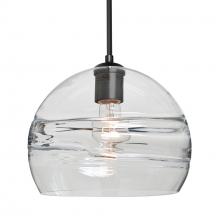Besa Lighting J-SPIR10CL-BK - Besa Spirit 10 Pendant For Multiport Canopy, Clear, Black Finish, 1x60W MAX E26 Base