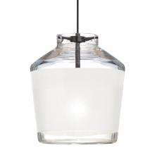 Besa Lighting XP-PIC6WH-BK - Besa Pendant Pica 6 Black Finish, White Sand 1x50W MAX GY6.35 Base