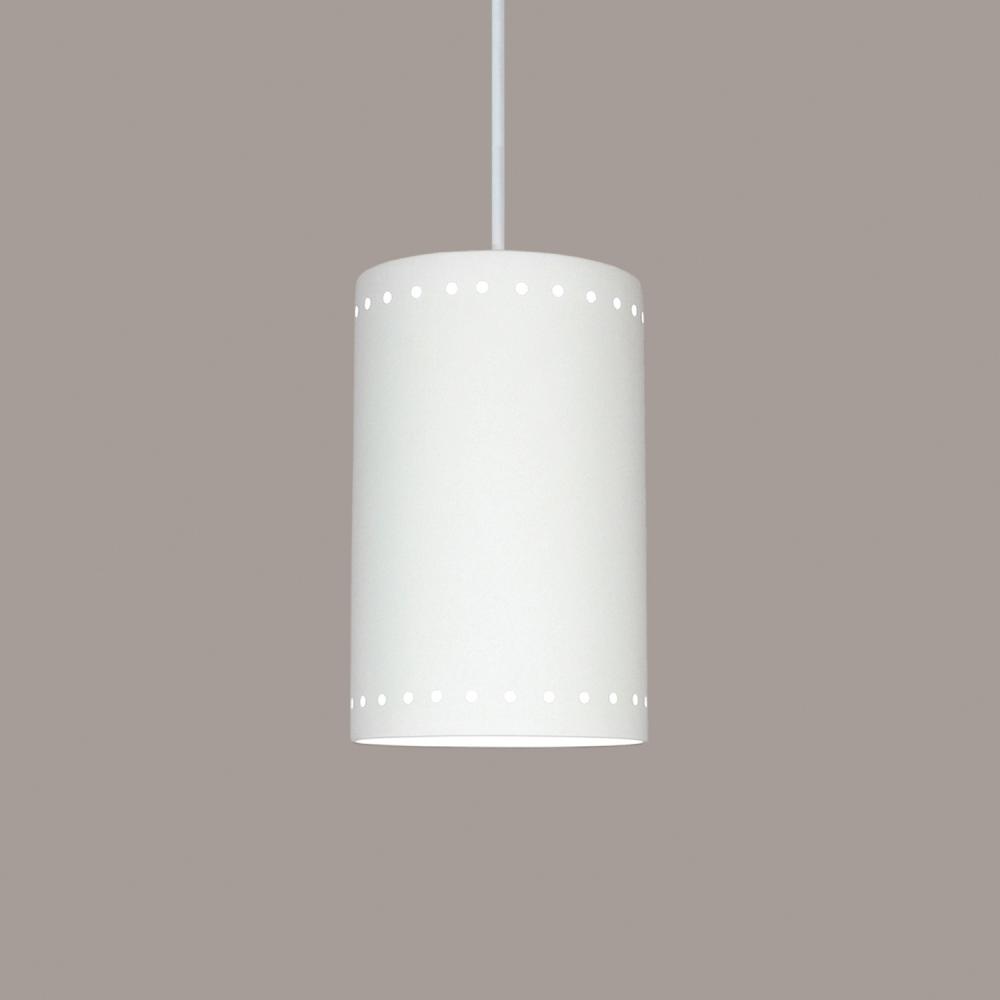Delos Pendant: Black Forest Green (White Cord & Canopy)