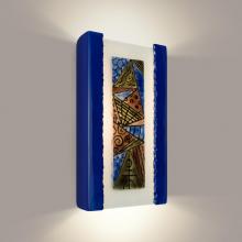 A-19 RE103-CB-MSH - Abstract Wall Sconce Cobalt Blue and Multi Sapphire