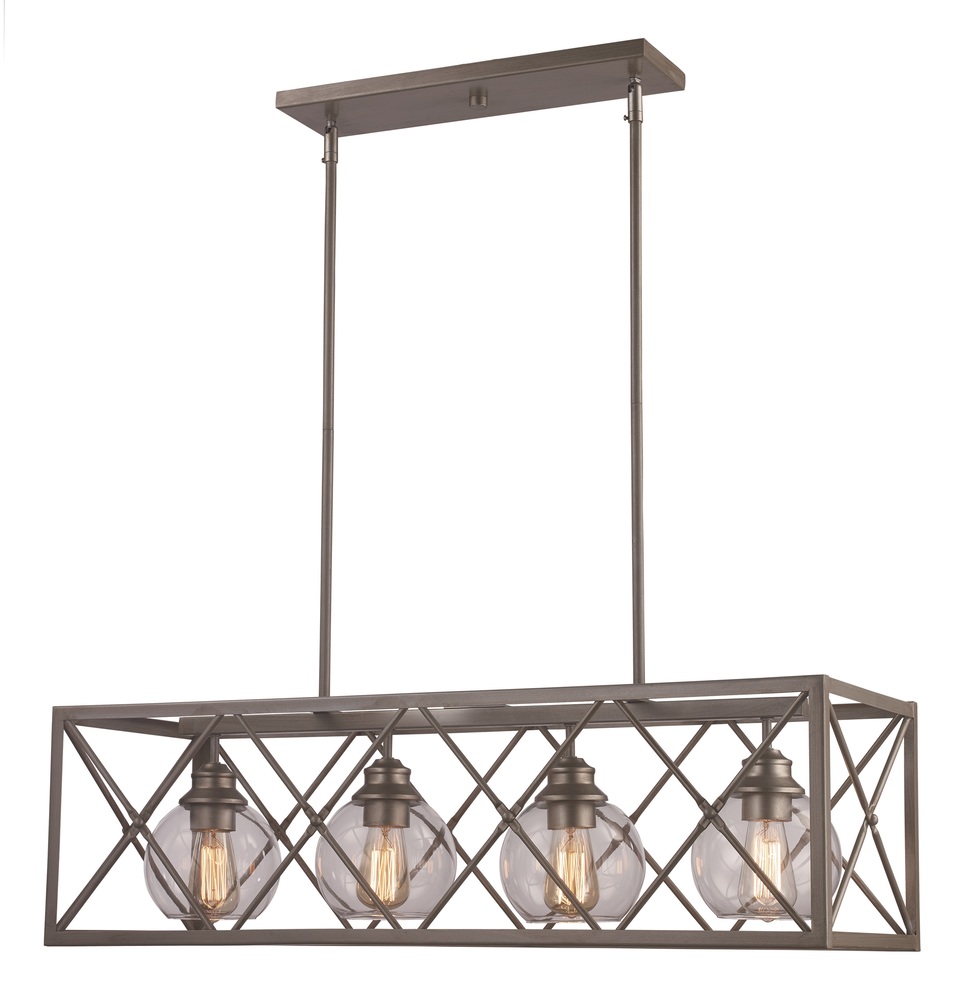 4LT GLS GLOBE FOYER HEX CAGE-A