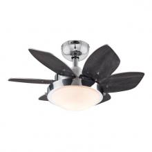Westinghouse 7236600 - 24 in. Chrome Finish Reversible Blades (Wengue/Beech) Opal Frosted Glass