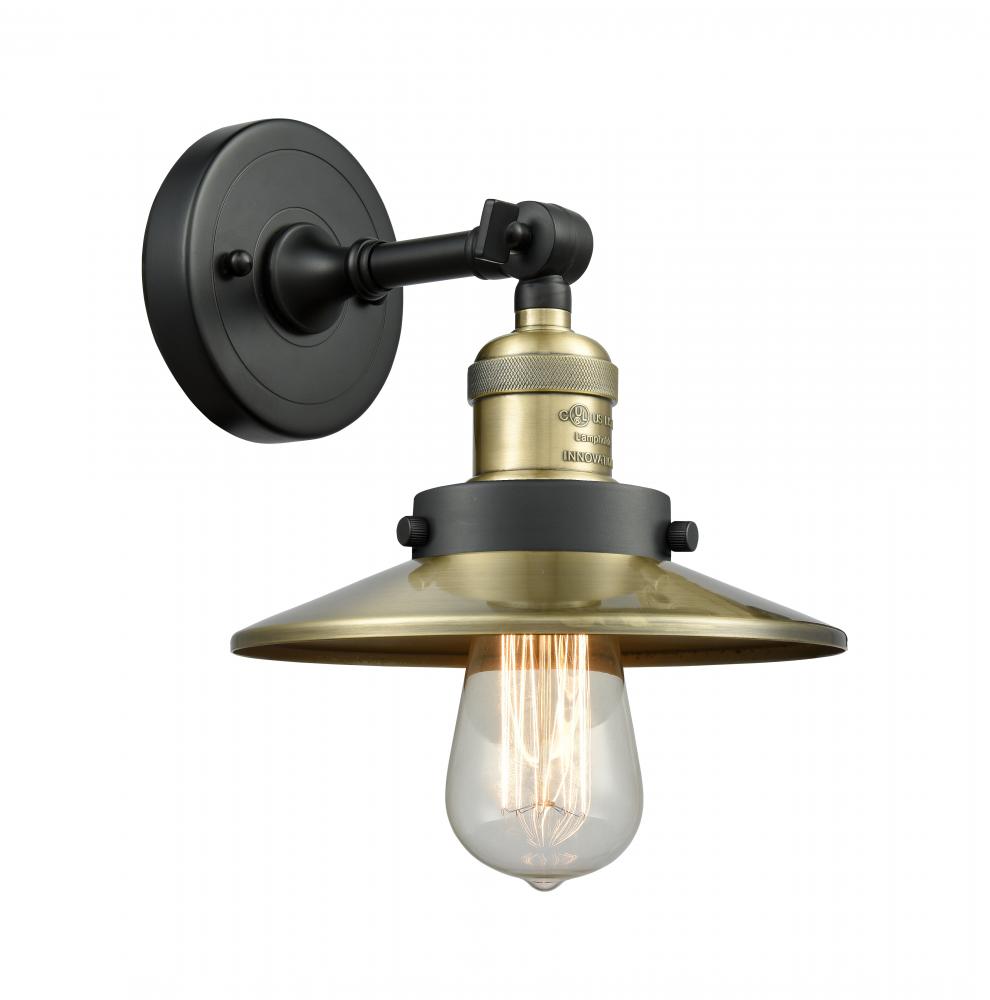 Railroad - 1 Light - 8 inch - Black Antique Brass - Adjustable Sconce