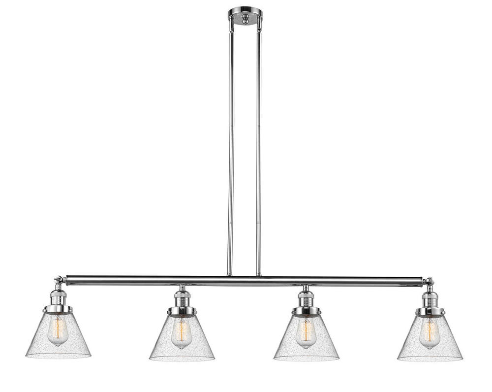 Cone - 4 Light - 52 inch - Polished Chrome - Stem Hung - Adjustable Island Light