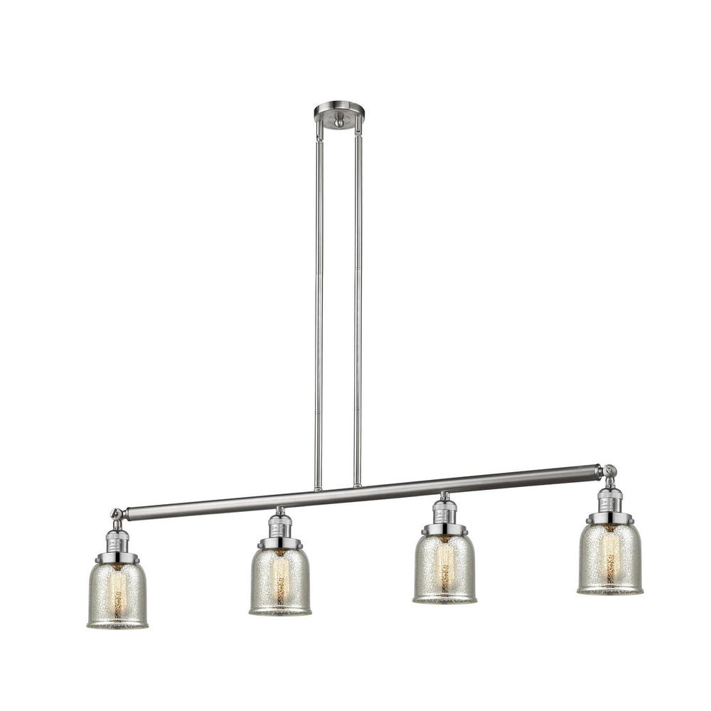 Bell - 4 Light - 50 inch - Brushed Satin Nickel - Stem Hung - Adjustable Island Light