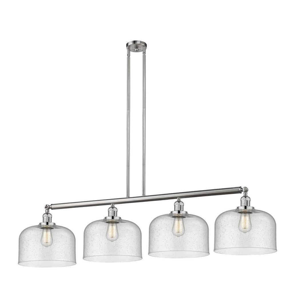 Bell - 4 Light - 54 inch - Brushed Satin Nickel - Stem Hung - Adjustable Island Light