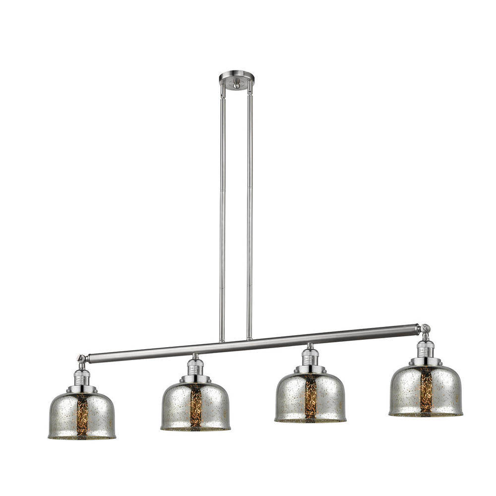 Bell - 4 Light - 53 inch - Brushed Satin Nickel - Stem Hung - Adjustable Island Light