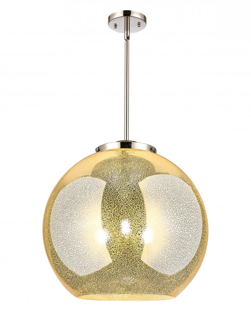 Athens - 3 Light - 18 inch - Polished Nickel - Cord hung - Pendant