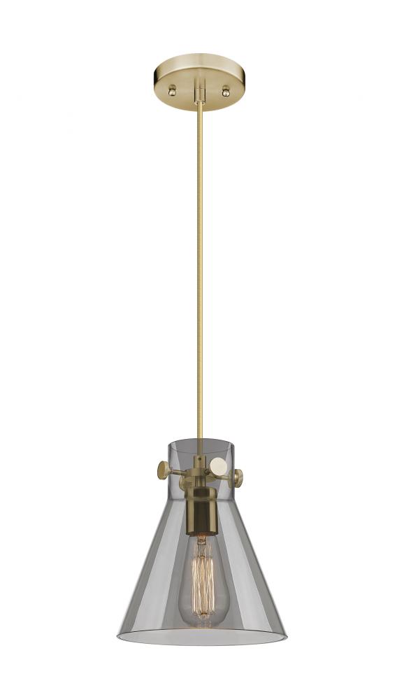 Newton Cone - 1 Light - 8 inch - Chanpagne Bronze - Cord hung - Pendant