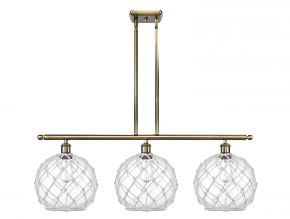Farmhouse Rope - 3 Light - 37 inch - Antique Brass - Stem Hung - Island Light