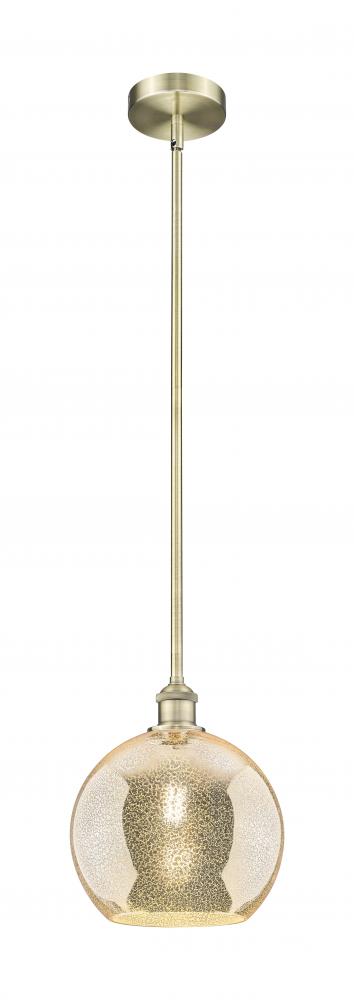 Athens - 1 Light - 10 inch - Antique Brass - Cord hung - Mini Pendant