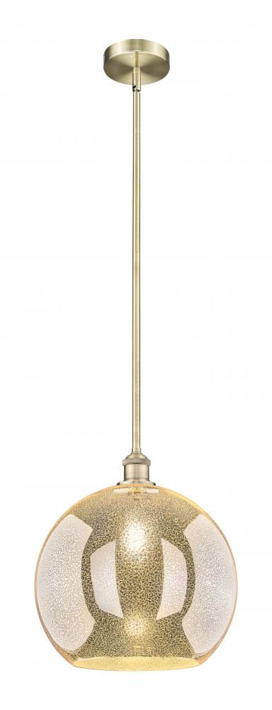 Athens - 1 Light - 14 inch - Antique Brass - Cord hung - Pendant