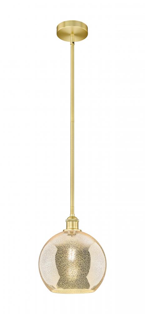 Athens - 1 Light - 10 inch - Satin Gold - Cord hung - Mini Pendant