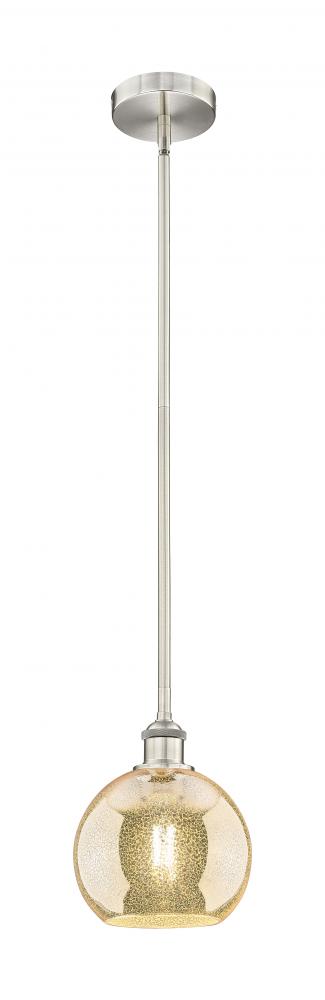 Athens - 1 Light - 8 inch - Brushed Satin Nickel - Cord hung - Mini Pendant