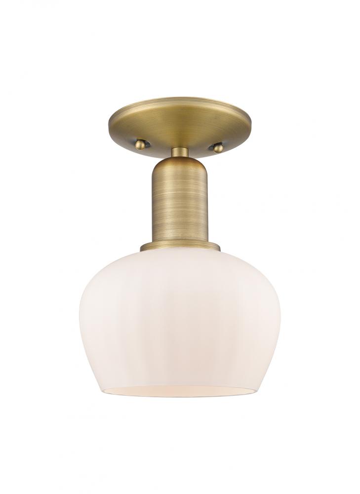 Fenton - 1 Light - 7 inch - Antique Brass - Semi-Flush Mount