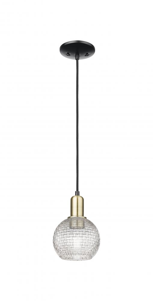 Athens - 1 Light - 6 inch - Black Antique Brass - Cord hung - Mini Pendant