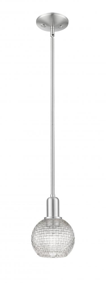 Athens - 1 Light - 6 inch - Brushed Satin Nickel - Stem hung - Mini Pendant