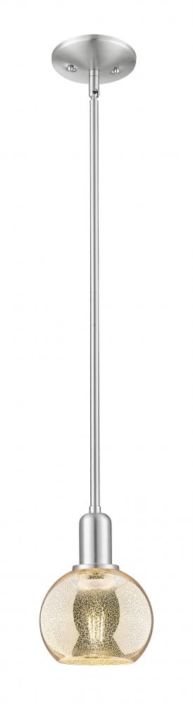 Athens - 1 Light - 6 inch - Brushed Satin Nickel - Stem hung - Mini Pendant