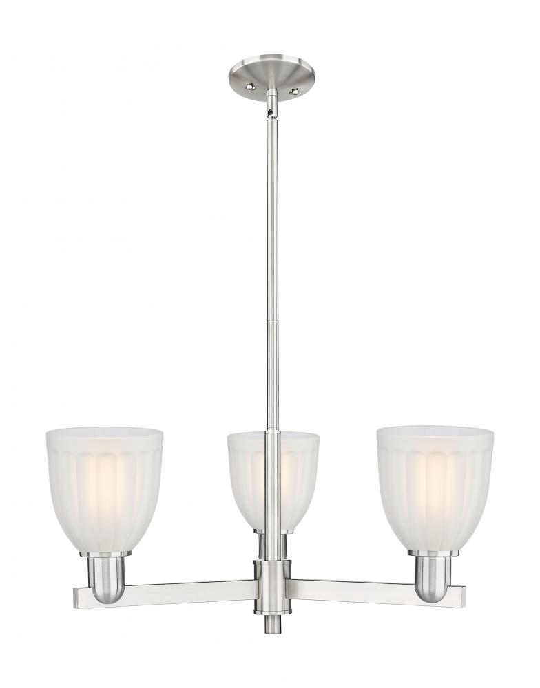 Brookfield - 3 Light - 28 inch - Satin Nickel - Stem hung - Flush Mount