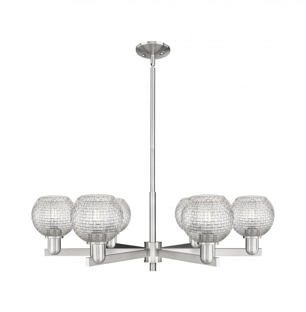 Athens - 6 Light - 36 inch - Satin Nickel - Stem hung - Chandelier