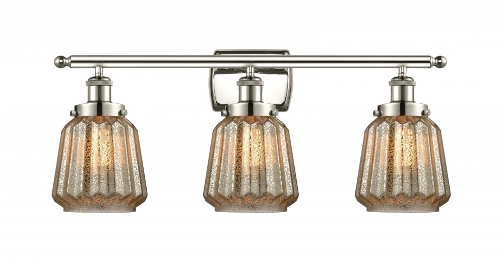 Chatham - 3 Light - 26 inch - Polished Nickel - Bath Vanity Light