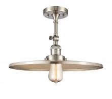 Innovations Lighting 201F-SN-MFR-SN-16 - Railroad - 1 Light - 16 inch - Brushed Satin Nickel - Adjustable Semi-Flush Mount
