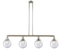 Innovations Lighting 214-PN-G204-8-LED - Beacon - 4 Light - 53 inch - Polished Nickel - Stem Hung - Adjustable Island Light