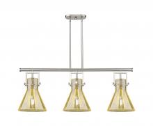 Innovations Lighting 411-3I-SN-G411-10ME - Newton Cone - 3 Light - 42 inch - Satin Nickel - Island Light
