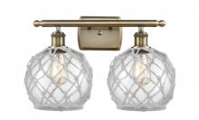 Innovations Lighting 516-2W-AB-G122-8RW - Farmhouse Rope - 2 Light - 18 inch - Antique Brass - Bath Vanity Light