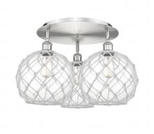 Innovations Lighting 516-3C-SN-G122-10RW - Farmhouse Rope - 3 Light - 22 inch - Satin Nickel - Flush Mount