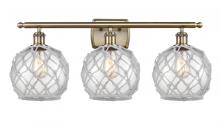 Innovations Lighting 516-3W-AB-G122-8RW - Farmhouse Rope - 3 Light - 28 inch - Antique Brass - Bath Vanity Light