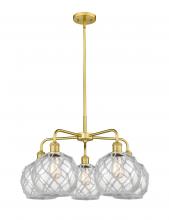 Innovations Lighting 516-5CR-SG-G122-8RW - Farmhouse Rope - 5 Light - 27 inch - Satin Gold - Stem hung - Chandelier