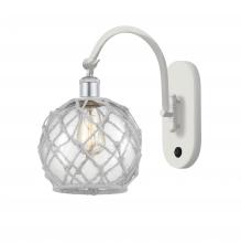 Innovations Lighting 518-1W-WPC-G122-8RW - Farmhouse Rope - 1 Light - 8 inch - White Polished Chrome - Adjustable Swing Arm