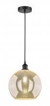 Innovations Lighting 616-1P-BK-G128-12 - Athens - 1 Light - 12 inch - Matte Black - Cord hung - Mini Pendant