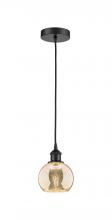 Innovations Lighting 616-1P-BK-G128-6 - Athens - 1 Light - 6 inch - Matte Black - Cord hung - Mini Pendant