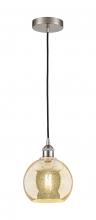 Innovations Lighting 616-1P-SN-G128-8 - Athens - 1 Light - 8 inch - Brushed Satin Nickel - Cord hung - Mini Pendant