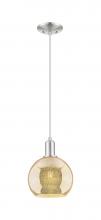 Innovations Lighting 716-1P-SN-G128-8 - Athens - 1 Light - 8 inch - Brushed Satin Nickel - Cord hung - Mini Pendant
